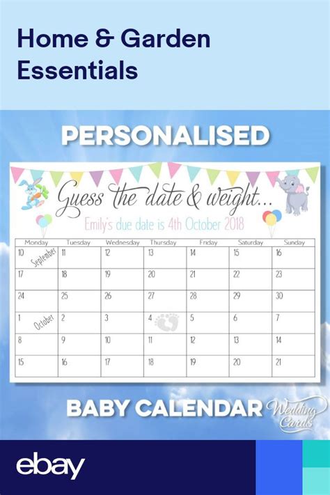 How are you getting your calendars into the end person's fingers? Personalised Guess the Babys Due Date & Weight Baby Shower Game Elephant Baby | Baby due date ...