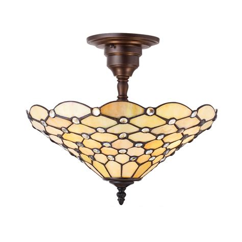 Buy tiffany ceiling tiffany lights and get the best deals at the lowest prices on ebay! Warm Amber Cream Tiffany Semi Flush Fit Ceiling Light on ...