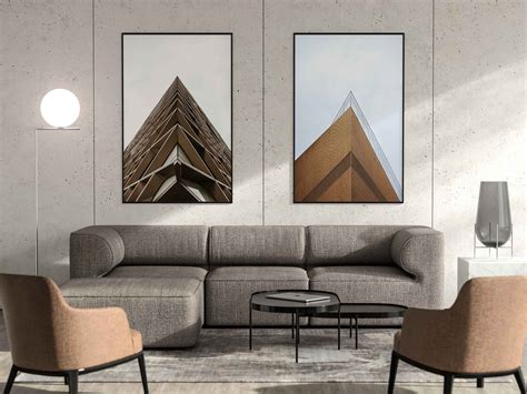 3 beautiful living room interior scenes with photo frames and poster psd mockups to showcase your. Modern Poster Mockup - Free Mockup Download