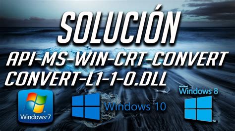 Once you downloaded the installer, open it and follow the prompts to install it on your computer. Solucion al Error Falta "api-ms-win-crt-convert-L1-1-0.dll ...