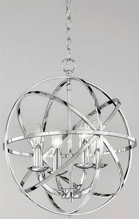 Through a mass of pretty nickel 'petals', light emanates with a unique glow. Franklite Zany Chrome 4 Light Pendant Globe FL2280/4 ...