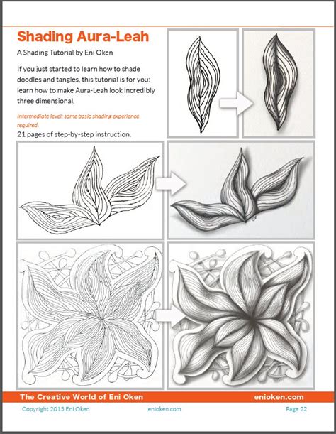 Zentangle patterns step by step pdf. 3D Zentangle: Shading Aura-Leah PDF Ebook in 2021 | Zentangle patterns, Zentangle, Zentangle flowers