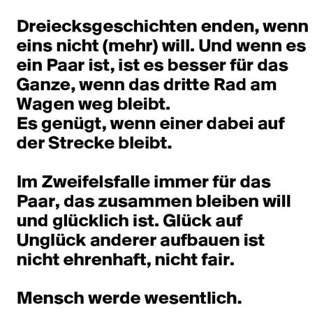 Was bedeutet es, „mut zur lücke zu haben? Dreiecksgeschichten enden, wenn eins nicht (mehr) will ...