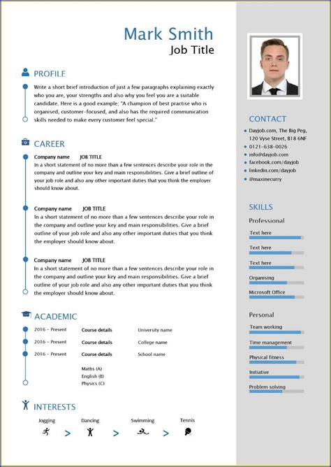 Is there a template for a cv cover letter? Pdf Cv Template South Africa Free Download - Uncategorized ...