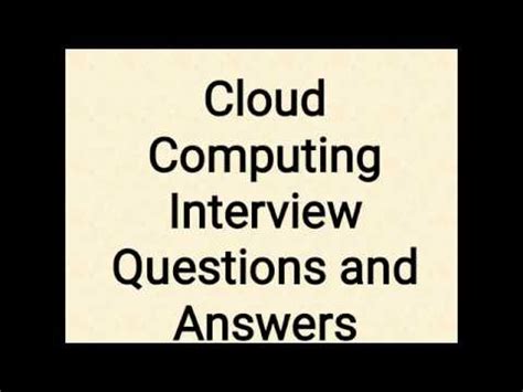 What are the components of cloud computing? Cloud Computing Interview Questions and Answers - YouTube