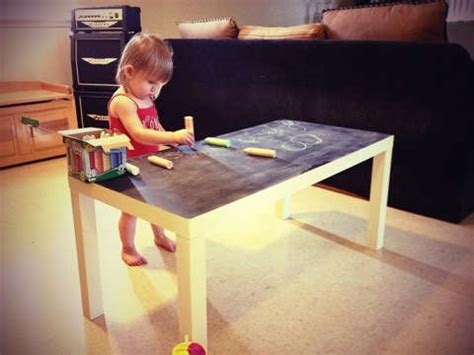 Bet i could make one cheaper! DIY Blackboard Furniture : Chalkboard Coffee Table