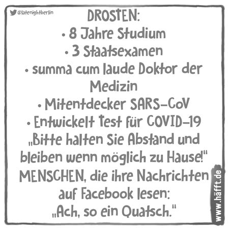 Lernen ist wie rudern gegen den strom. 8 Sprüche und Zitate über und von Christian Drosten · Häfft.de