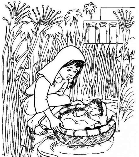 Maybe you would like to learn more about one of these? coloring page of baby moses basket ... saved Moses'life ...