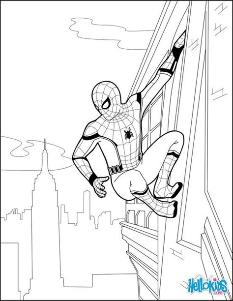 Spider man jumps coloring pages for kids printable free. Spiderman Coloring Pages Homecoming #coloringpagesfree # ...