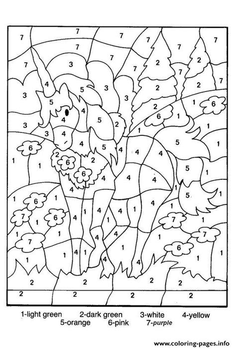 Printable unicorn coloring pages tags : Color By Number For Adults Hard Coloring Pages Printable