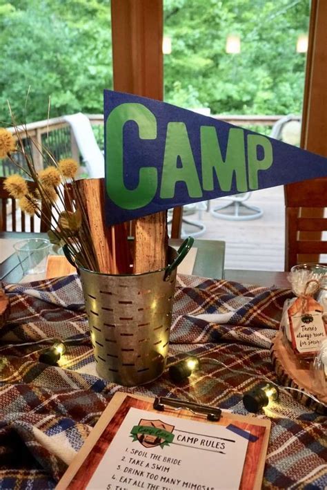 A themed party brings a certain cool and fun vibe to any college mixer or gathering and enables students to show off their creativity in finding the perfect costume. Camping / Summer Camp Bachelorette Party Ideas | Photo 1 ...