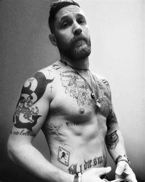 The actor has said in his own words that, every tattoo i have means something to me. Tom Hardy - Sept. 28th 2015 - new tattoo - original ph ...