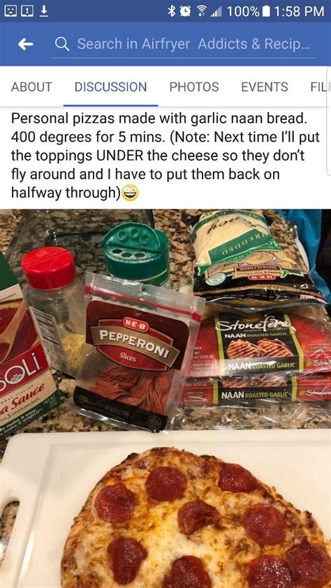 Preheat air fryer to 370f cook at 370f for 12 minutes flip kati pockets once after 6 minutes this recipe is based of using the cosori air fryer (5.8qt model, affiliate link). Naan pizza | Recipes, Air fryer recipes, Naan pizza