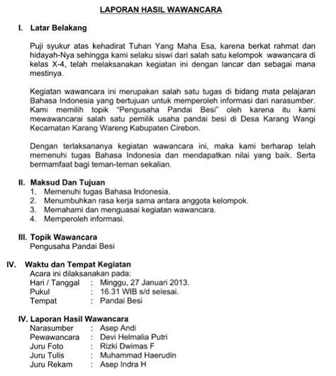 Resume adalah suatu cara yang sangat efektif dalam menjelaskan suatu inti atau pokok dari informasi yang akan disampaikan terhadap orang lain. Laporan Hasil Wawancara Dalam Bentuk Makalah - Berbagi ...