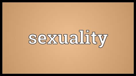 Sexuality Meaning - YouTube
