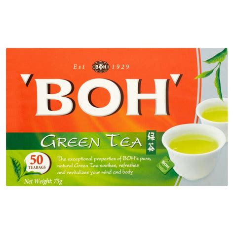 Boh tea boh teh tarik original less sweet 12x27g. BOH Green Tea 50 Tea Bags 75g - DeGrocery