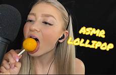 asmr licking lollipop