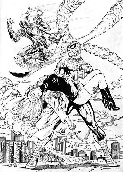 Spiderman coloring pages hanging from web. Spiderman Fighting Green Goblin Coloring Pages ...