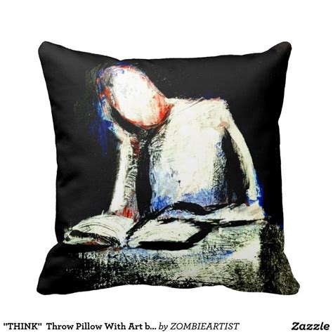 Great selection of embroidered pillows. "THINK" Throw Pillow With Art by Jack Larson | Zazzle.com | Throw pillows, Pillows, Jack larson