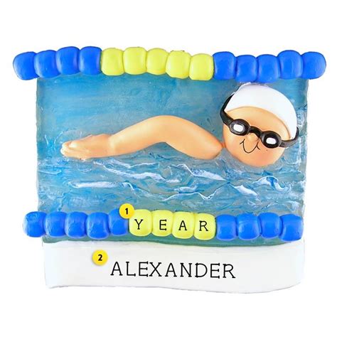 How the coach stole christmas. Swimmer in Pool Ornament in 2021 | Personalized christmas ...