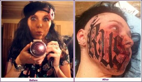 Lesya's facebook profile is flooded with photos of her face tattoo. Before & After: Ruslan face tattoo | Tattoos, Face tattoo ...