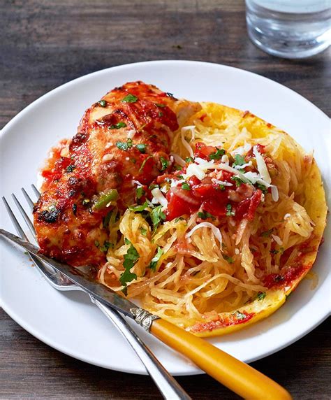 I like to butterfly chicken breasts, season them (simplest and most delicious imo is salt, pepper & garlic powder), and grill on a cast iron. Sheet-Pan Salsa Chicken with Spaghetti Squash — Eatwell101