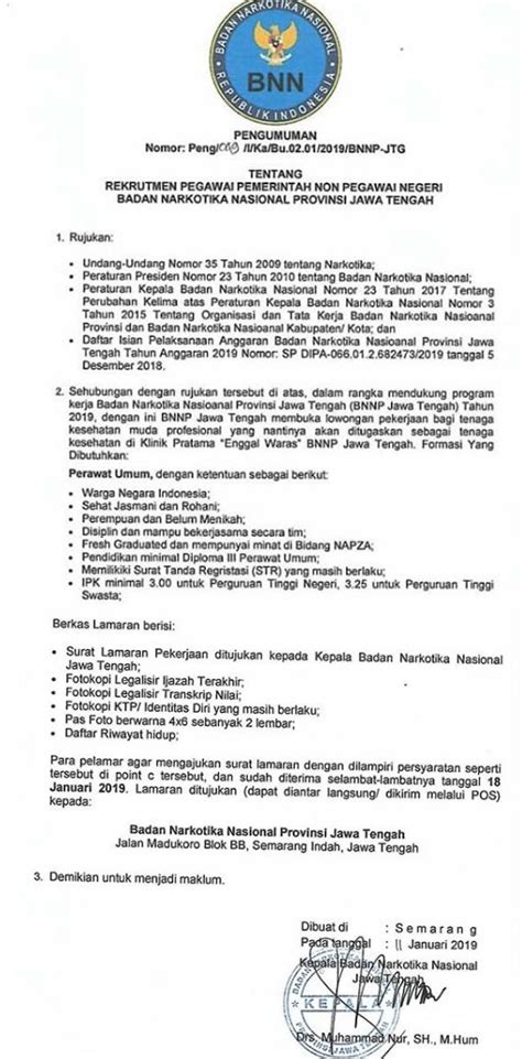 Sekian dari penjelasan tentang contoh soal tiu cpns 2019 yang dapat diberikan semoga kedepannya contoh soal tiu cpns ini akan dilengkapi dengan kunci jawabannya dan pembahasannya, semoga bermanfaat… Lowongan Pegawai BNN Provinsi Jawa Tengah - Pusat Lowongan ...