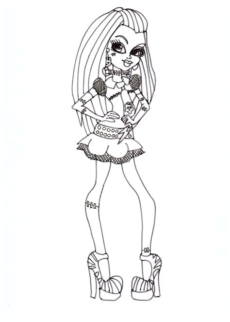 My daughters love to color and right now they are really into coloring monsters. Free Printable Monster High Coloring Pages: Frankie Free ...