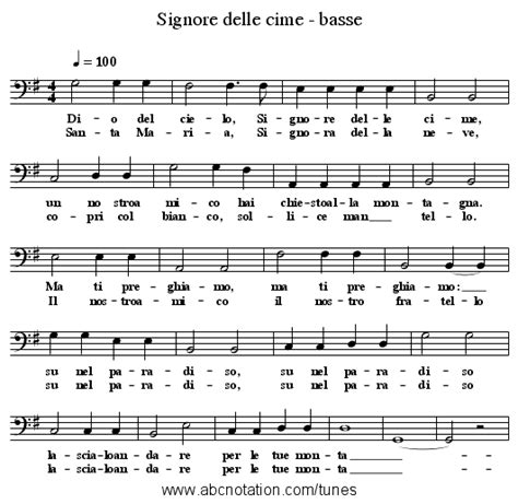 .bepi de marzi testo della canzone: abc | Signore delle cime - basse - trillian.mit.edu/~jc ...