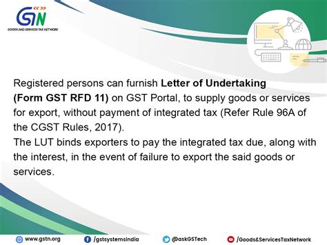 This certificate is mandatory for the export of goods and services without the payment of integrated taxes. Letter of Undertaking can be furnished online - Tax Grid