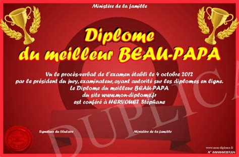 Cours mathématiques cours fran§ais cours. Diplome-du-meilleur-BEAU-PAPA