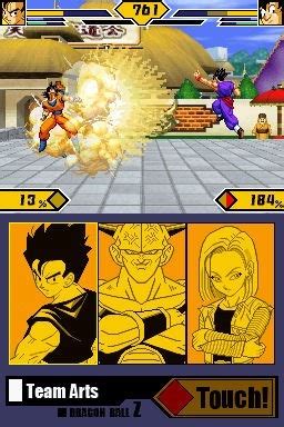 Supersonic warriors 2 is a 2d fighting game where the player chooses a team of three to fight against an enemy or another team. Goku & sa bande sur DS
