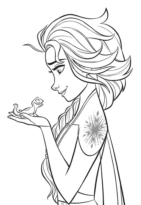Fun frozen coloring pages of frozen characters including princess elsa, kristoff and labels: Frozen 2 Coloring Pages Into The Unknown - colouring mermaid