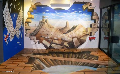 Seniman jasa lukisan dinding 3d dapat anda temukan di sosisal media anda. lukisan dinding 3d 2 - IMURAL: We Believe Art Gives Space ...
