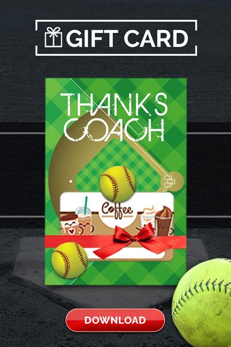 Coach top coupons and coupon codes 2021: Softball Coach Gift Thank You Card - Free Printable Download