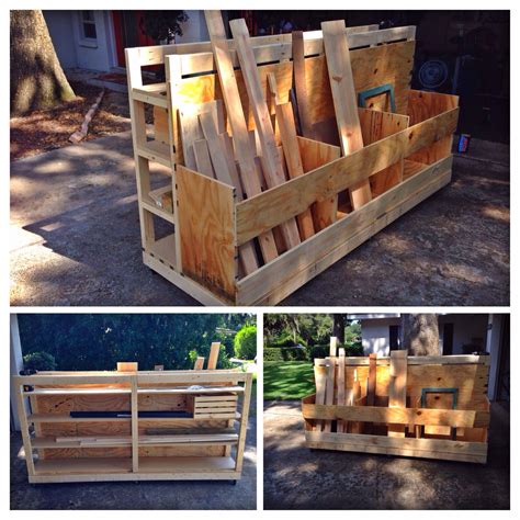 Store all your scrap wood above and stack all. Wood storage cart I made from one of Shanty-2-Chic's build ...