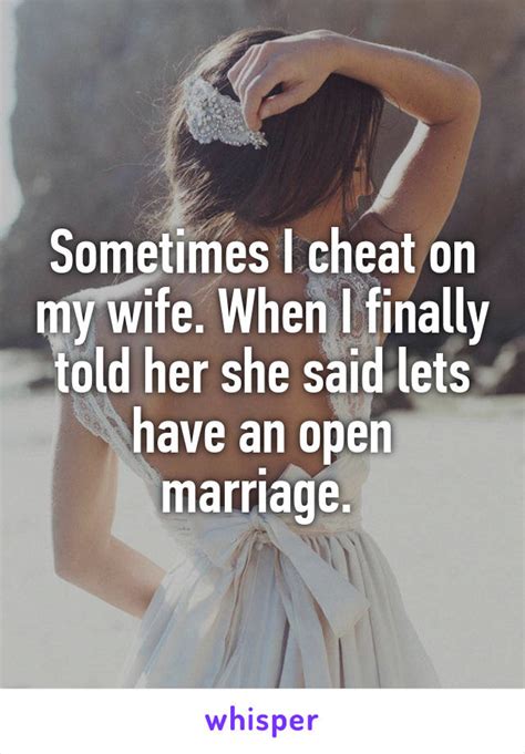The company features several cheats. Sometimes I cheat on my wife. When I finally told her she ...