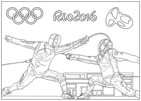 We must now create new sport coloring pages for the tokyo olympic games in 2020, and for those that will take place in paris in 2024 ! Rio 2016 olympic games fencing - Olympic (& sport) Adult ...