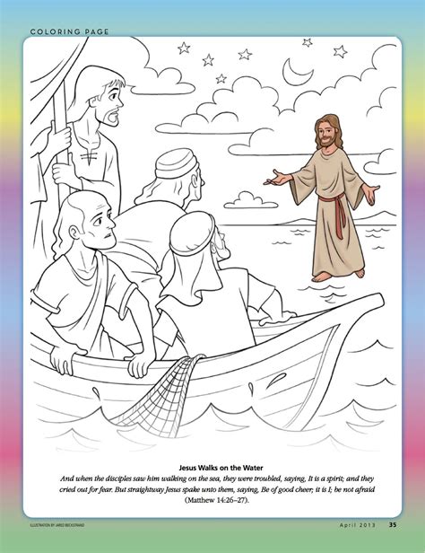 Jesus walks on the water coloring page. Pin by Kris Sather on Church Stuff | Jesus walk on water ...