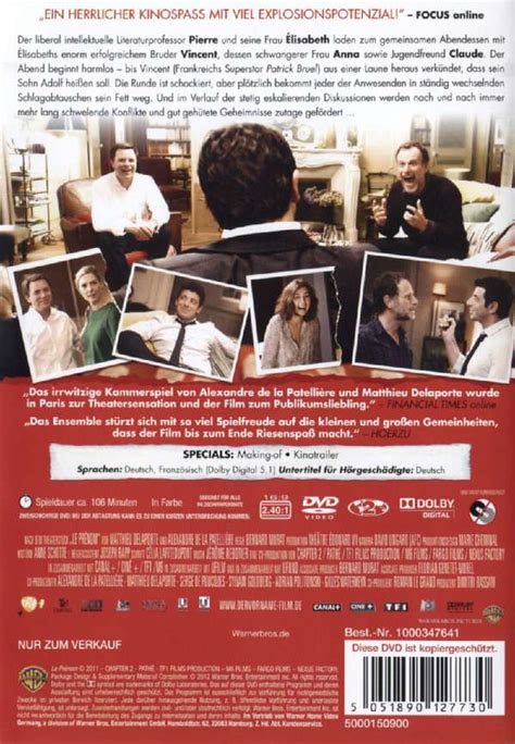 Der liberal intellektuelle literaturprofessor pierre und seine frau elisabeth laden zum gemeinsamen abendessen mit elisabeths enorm erfolgreichem. Der Vorname (2012) (DVD) - jpc