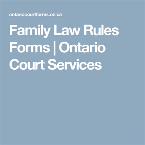 Ontario separation agreement lawyers are experienced in such matters; Family Law Rules Forms | Ontario Court Services | Family law, Divorce law, Divorce and kids