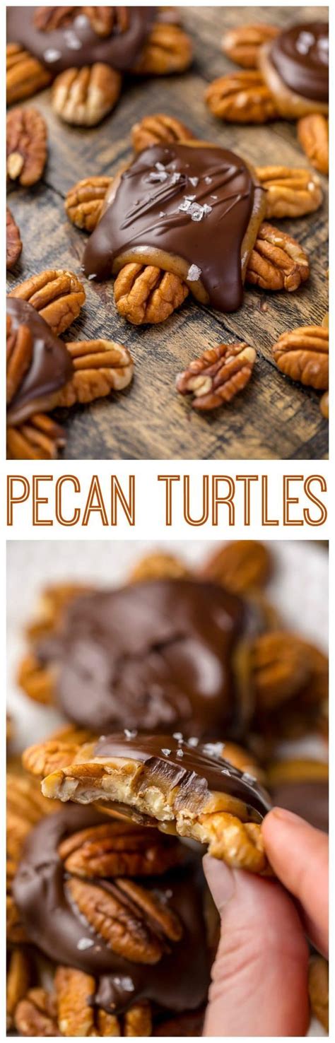 How to make turtle cookies: Dark Chocolate Salted Caramel Pecan Turtles | Recipe ...