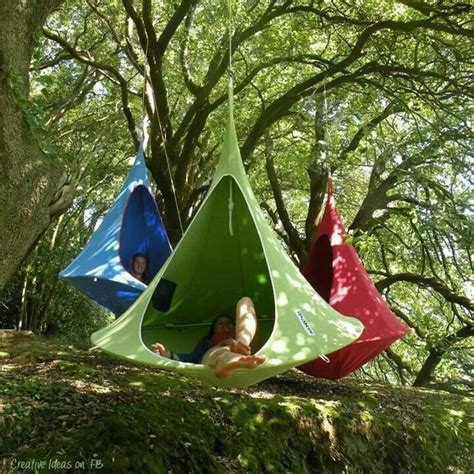 The metal stand features a sturdy 1.5 in. cocoon hanging chair | Hanging tent, Outdoor, Cacoon hammock