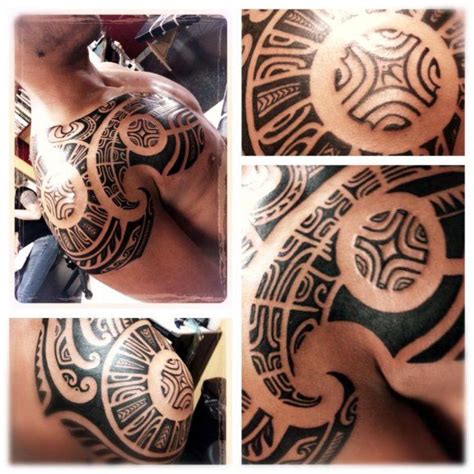 Cool body tattoos for men. Maori Armour for Men on Torso & Shoulder (With images ...