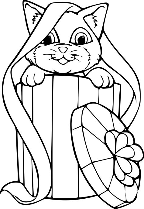 Coloriage d'un chat à imprimer, un petit chat mignon à imprimer pour les jeunes enfants. 10 Coloriage De Chat De Noel | Imprimer et Obtenir une ...