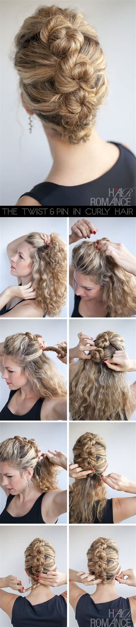 Key ingredients to add to the hairstyle are making the hair looser by pulling it after the ponytail is tied (or even after the bun is ready), as well as pulling and. 10 Hair Tutorials for Super Curly Hair - Pretty Designs