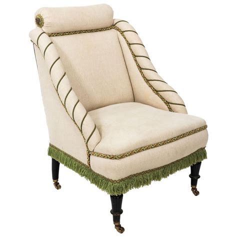 To best suit your needs and lifestyle, customize your sofa or sectional by choosing from over 80 fabrics. Napoleon III Upholstered Slipper Chair For Sale at 1stdibs