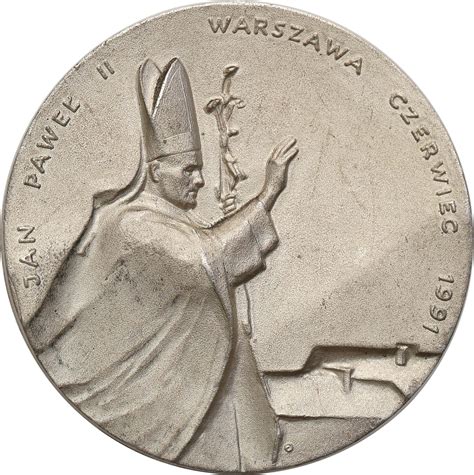 Radość zakupów i 100% bezpieczeństwa dla każdej transakcji. Polska medal 1991 Papież Jan Paweł II SREBRO st.1-