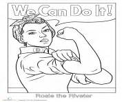 Like our page and color our latest designs for free!. Rosie The Riveter We Can Do It Coloring Pages Printable