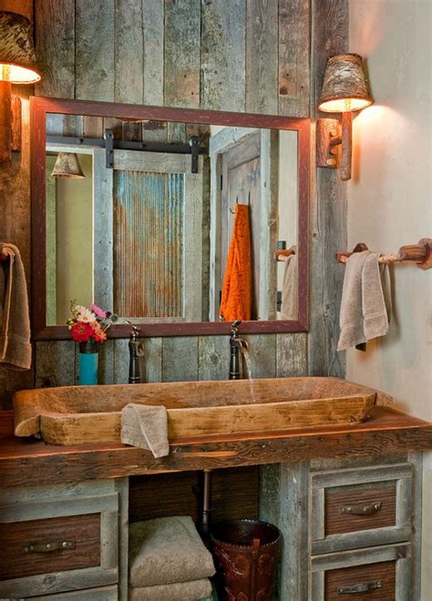 In the previous bathroom, the peeling tables and vases enhanced the countryside effect. 31 Best Rustic Bathroom Design and Decor Ideas for 2017